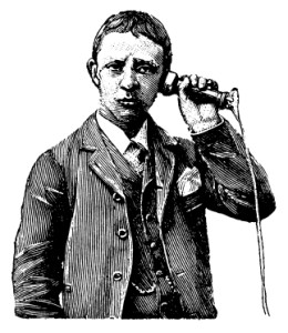 Man talking on the phone I Antique Design Illustrations